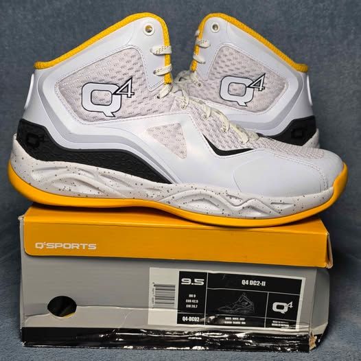 Q4 Sports Dc2-Ii Basketball Shoes Men's Size 9.5 White Yellow